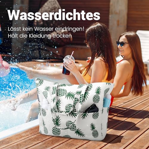 Beach Bag XXL Family Large Swimming Bag Women's Beach Bag with Zip Shopper, Lightweight Foldable Large Swimming Pool Bag, Holiday Must Have Shopping Bags for Travel, Shopping, Picnic, Everyday Use
