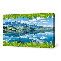 signwin-Canvas Wall Art-The Scenery Under Green Leaves-Canvas Prints Home Artwork Decoration for Living Room,Bedroom - 12x18 inches