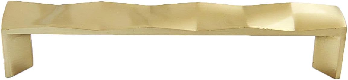 10 Pack -Hamilton Bowes - Satin Brass Decorative Cabinet Hardware Handle Pull - 5" (128 mm) Hole Centers - Modern Gold