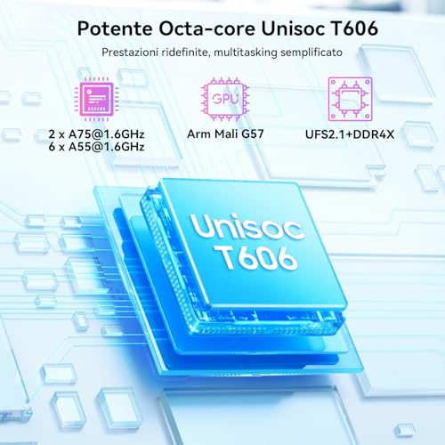 TABWEE Android 16 Tablet con Tastiera - 24 GB RAM+ 256 GB ROM(2 TB TF), Octa-Core, Gemini AI, Widevine L1, Tablet 10 Pollici, 5000 mAh, 8 MP+5 MP, Face ID, 3.5 mm Jack Port -Blu (4 Anni Garanzia)