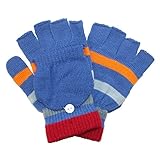 CTM Kids' Stretch Knit Striped Convertible Gloves