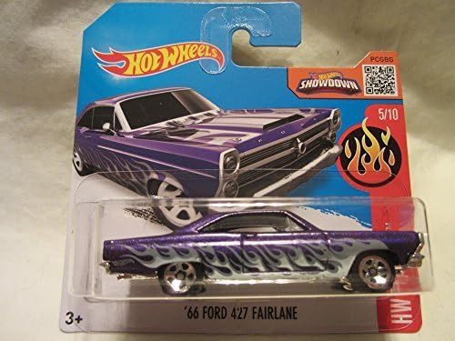 Hot Wheels 2016 HW Flames '66 FORD 427 FAIRLANE 1:64 Scale Collectible Die Cast Metal Toy Car Model #5/10 on International Short Card by ford 427 fairlane
