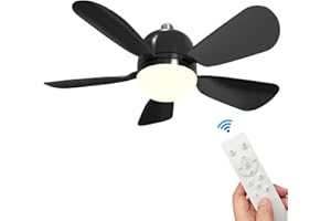 HOCINDERAL Socket Fan Light, Ceiling Fans with Lights and Remote, 3 Color Adjustable Ceiling Fan Lights Airflow Quiet Timer 5 Speed Light Bulb Fan Lights, Screw in Ceiling Fan for Bedroom Room Kitchen (B1)