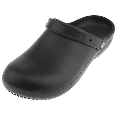 solid black slip resistant shoes