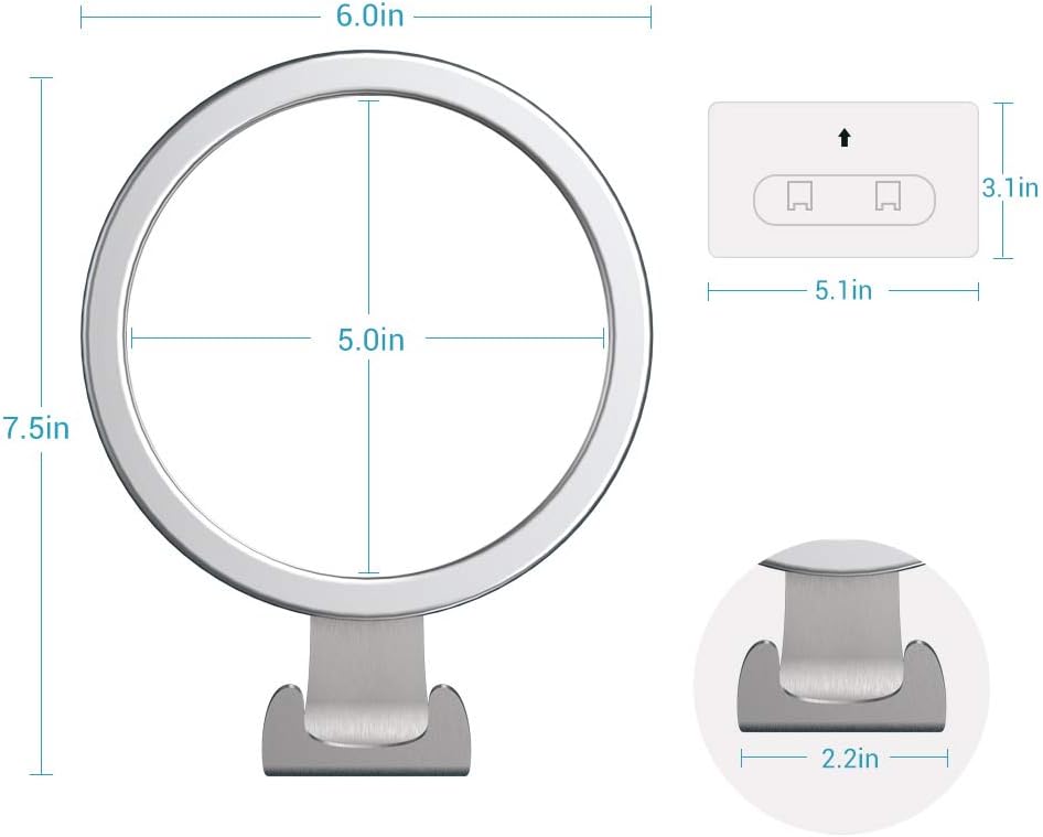 Fog Free Shower Mirror, LUXEAR Anti Fog Adhesive Round Shaving Mirror with Fogless Spray Razor Holder Easy Mirrors Viewing Ideal for Bathroom Home Wall Traveling, Shatterproof -