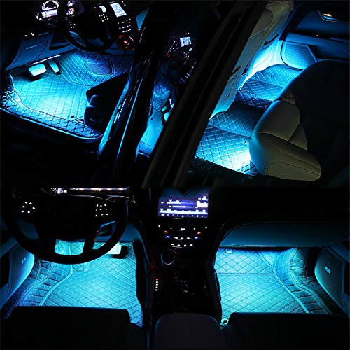 Car Led Strip Lights,Interior Car Lights,2pcs12LED Car Decoration Lights Strips For Car Ambient Light Interior Lighting (Sky blue)