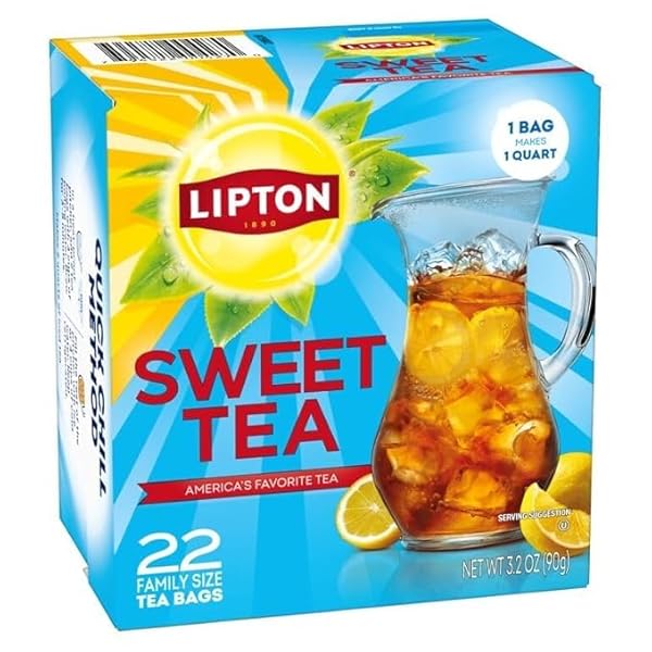 LIPTON SOUTHERN SWEET ICED TEA BAGS, FAMILY SIZE ZERO CALORIES, 132 TOTAL BAGS 22 CT – PACK