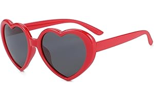 Gleyemor Kids Polarized Heart Shaped Sunglasses for Little Girls Age 3-8