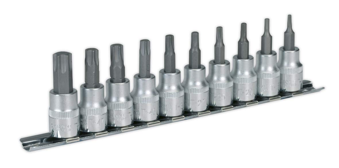 Sealey Ak6207 TRX-Star Socket Bit Set 10Pc 3/8Sq Drive