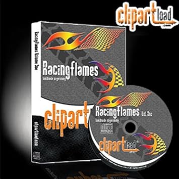 clipartload Vektorgrafiken f. Schneideplotter Racingflames Vol. 1' f. Airbrushschablonen, Nageldesign Stickmaschine, Schablon