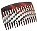Parcelona French Nice N Simple Tortoise Shell Brown Large 2.75” Celluloid 15 Teeth Set of 2 Side Hair Combs for Women and Girls