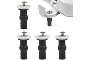 FOCCTS 4 Pack Toilet Seat Fixing Screws, Universal Toilet Fixings Kit with Expanding Rubber Top Nuts and Bolts
