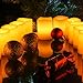 Kohree Flameless Battery Operated LED Pillar Candles Unscented Ivory Votive Timer Candles Daily Auto On Off, Amber Yellow Flame(12 Set)