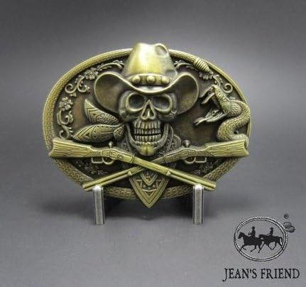 belt new rare buckles men western cowboys cool vintage skull rifles old west gold