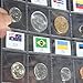 Coin Collecting Starter Holders - Includes A Leather Album, 10 Pages Storage Sheets with 120 Coins Pockets and Flag Grids, World Flag Set