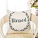 Fahrendom Rustic Blessed Olive Branch Vine Wreath Vintage Country Style Retro Farmhouse Quote Gift Cotton Linen Home Decorative Throw Pillow Case Cushion Cover with Words for Sofa Couch 18 x 18 Inch