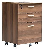 Merax 3-Drawer File Cabinet Moblie Storage Cabinet No Assembly Needed, Espresso