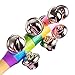 Ruikey Wood Rhythm Bells Stick Kids Rainbow Gift Musical Instrument Baby Hand Shaker Bell Jingle Ring Cartoon Music Toy Baby Rattle Toys