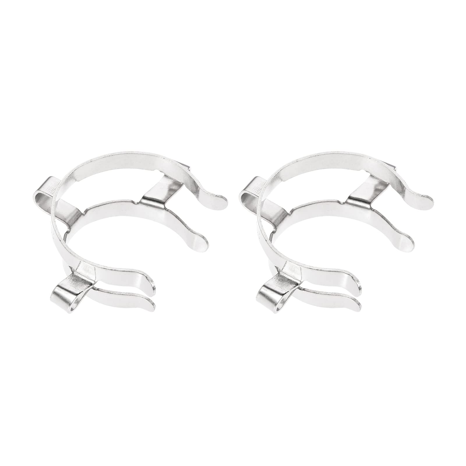 YOKIVE 2 Pcs Joint Clip, Lab Metal Mounting Clips | Fixing Glass Instruments, Great for 26mm or 29mm Glass Taper Joint Laboratory Connector (Silver)