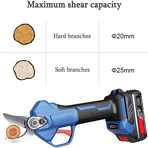 SIRUL Professionelle kabellose elektrische Astschere mit wiederaufladbarem 2Pcs 20-V-Lithiumbatterie-Astschneider, 25 mm… – Bild 3