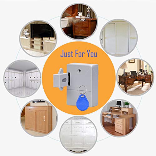 Homello RFID Electronic Cabinet Lock Hidden DIY for Wooden Drawer Cabinet Locker, Easy to Use & Programmable