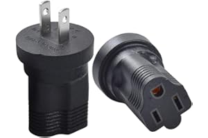 XRDols 1-15P to 5-15R Power Adapter, NEMA1-15P Male to 5-15R Female Power Adaptor, US 2-Pin to 5-15R Adaptor Travel Plug Adap