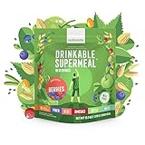 Meal Replacement Nutritional Shake by Ambronite - BERRIES - High Fiber Superfood & Protein Drink for Healthy Weight Loss - All Natural Smoothie Mix for Men and Women - 13.3 oz, 1600 cal Pouch