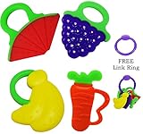 Textured Fruit Teething Toys | Relieves Baby's Gum Pain | Colorful Baby Teething Toy
