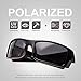 Sunclassy Mens Dark Polarized Sunglasses Anti Glare Driving Wrap Around Driving Square Frame Motorcycle Block UVA UVB UVC (Matte Black)