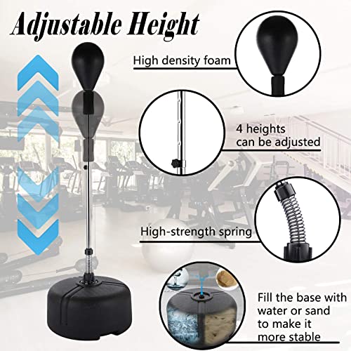 Hurbo Punching Bag with Stand Freestanding Reflex Bag Adjustable
