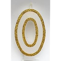 Wasiwax No (0) Birthday Candle - GOLD GLITTER - Browse our store - choose more numbers