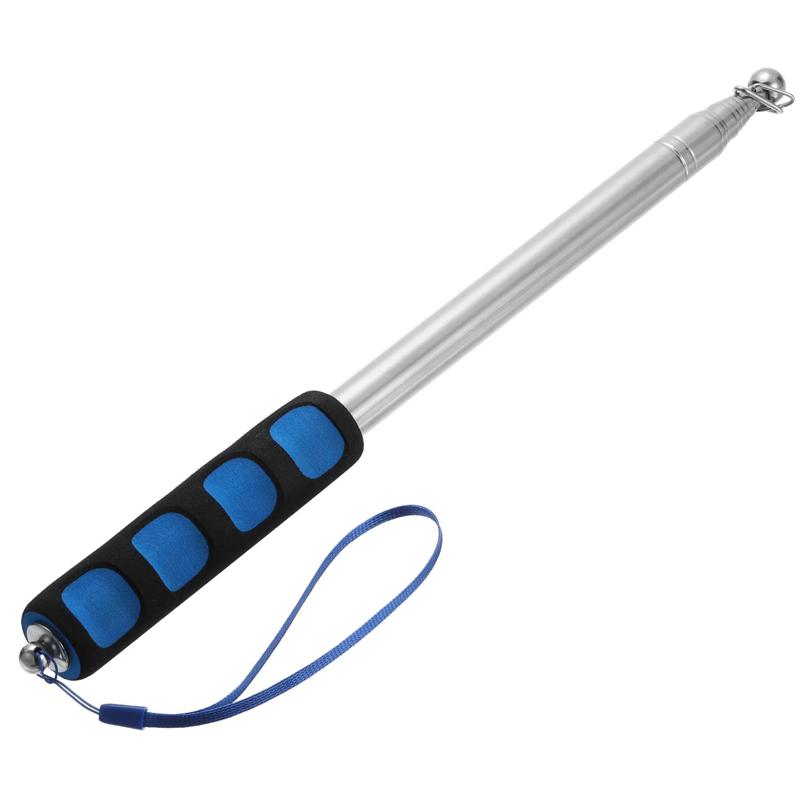 PATIKIL 8.2 Feet Telescopic Handheld Flagpoles, Tour Guide Flag Pole Stainless Steel Portable Collapsible Flag Pole for Teaching Pointer Training, Blue