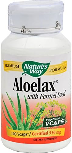 2Pack! Nature's Way Aloelax with Fennel Seed - 100 Vegetarian Capsules