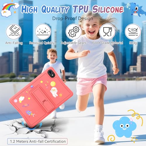 2026 Upgraded Kids Tablet 10 inch, Android 16 Tablets for Kids, Parental Control, Pre-Installed Kiddos Software & Kids Space, Includes Case & Stylus Pen, 12GB RAM 64GB ROM, 2TB Expand, HD IPS Screen