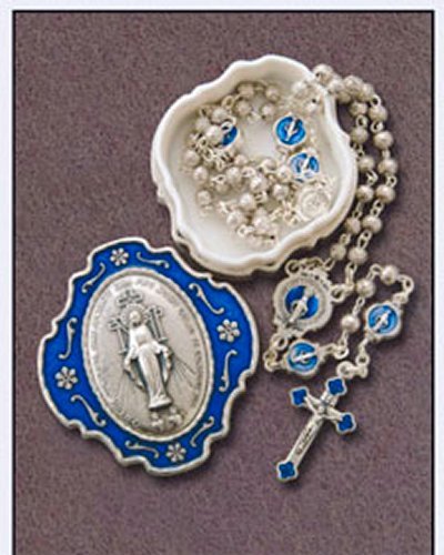 Miraculous Rosary Beads with Miraculous Rosary Box & Lourdes Prayer Card Catholic Gifts