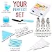 Joiedomi 51 Pieces Cake Icing and Decorating Kit Including 12 Stainless Steel Icing Tips, 25 Disposable Decorating Bags, Tri Color Coupler, Icing Spatulas, Icing Smoother, Cupcake Corer and More