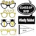 LUOEM 18PCS 2019 Graduation Party Photo Booth Props Kit Glitter Photo Props for Graduation Favors