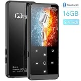 MP3 Player with Bluetooth, 2.4 Inch Large Screen, AGPTEK 16GB Portable Metal Music Player with FM Radio, Support Bookmark, AirPods Connection, FM Recording, Expandable up to 128GB Antenna Included