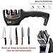 Quick Cocinero Knife Sharpener, 3 Stage Professional Kitchen Knife Sharpening System with Tungsten Diamond Sharpener, Designed for Straight Edge Kitchen Ceramic, Steel Blades, Black - Knife Sharpeners