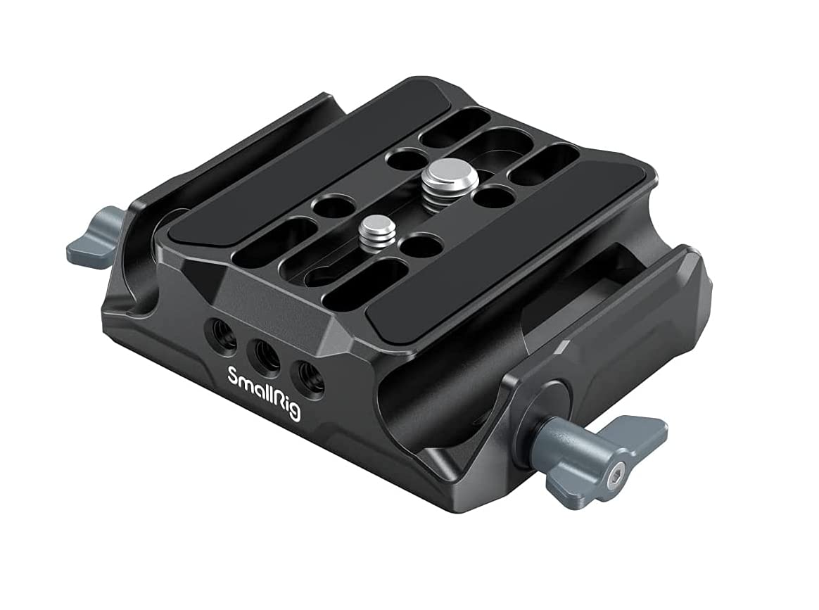 Photo 1 of SmallRig Universal LWS Baseplate Compatible with DSLR and Mirrorless Camera Cages, Comes with Dual 15mm Rod Clamp - 3357