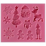 Funshowcase Santas Essentials Candy Silicone Mold for Cupcake, Cake Decoration, Sugar Paste, Fondant, Butter, Resin, Polymer Clay Crafting Projects
