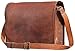 PhoenixCraft Leather Full Flap Messenger Handmade Bag Laptop Bag Satchel Bag Padded Messenger Bag School Bag 15X11X4 Inches Brown
