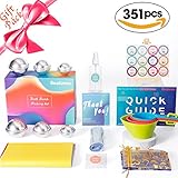 Bath Bomb Mold Set 351Pcs with 3 Size Metal Molds, Measuring Cups, Spray Bottle, Wrap Papers & Bags, Rubber Bands, Stickers, and Gift Bags for Making as Many DIY Bath Bombs as You Like.