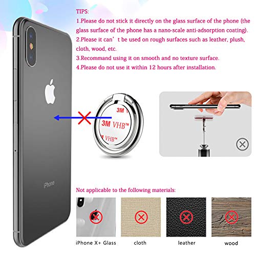 Allengel Cell Phone Ring Holder,360 Rotation Glitter Metal Finger Ring Grip Kickstand for Strong Magnetic Car Mount Compatible with iPhone,Samsung Galaxy,LG,HTC,All Smartphone,Phone Case-Silver