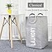 Large Collapsible Laundry Hamper Bag with Handles, 15 x 15 x 26 Inches Foldable Clothes Basket for Washing Storage