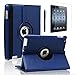 Zeox New iPad 9.7 inch 2017 / iPad Air Case - 360 Degree Rotating PU Leather Stand Protective Cover with Smart Auto Wake/Sleep for Apple New iPad 9.7 inch 2017/ iPad Air, Navy Blue