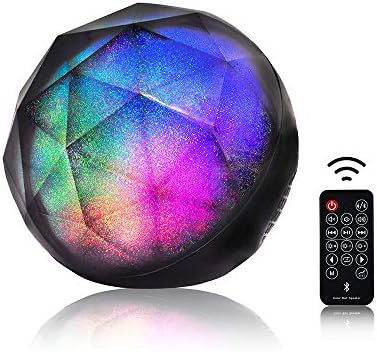 Freeauto LED Bluetooth Speakers, 2 in 1 LED Colorful Star Lamp, Cordless Mini Portable Crystal Stereo Ball Speaker with Remote Control Rechargeable Party Dance Light, Support Aux TF Card Music Player