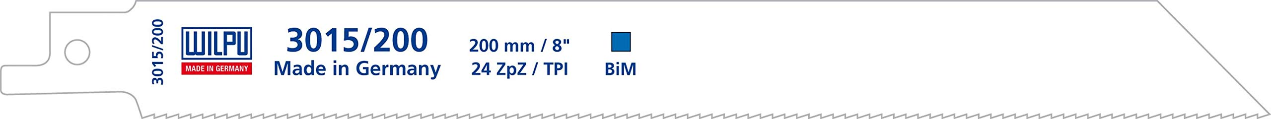 Wilpu 5 Reciprocating Saw Blades for Metal 200 x 19 x 0.9 mm 24 Teeth