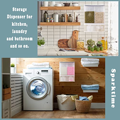 Sparktime Laundry Detergent Dispenser for Scent Booster Beads, Wall Mounted Dry Food Storage Container with 2 Measuring Cups, Suitable for Rice, Beans, Solid Grain, Laundry Scent Beads（3000ml）