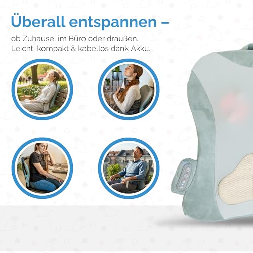 OrthoMechanik Back 2.0 - Wireless Back Massager with Heat | 4D Massage Movement, Ultra Flat & Comfortable for Office & Home